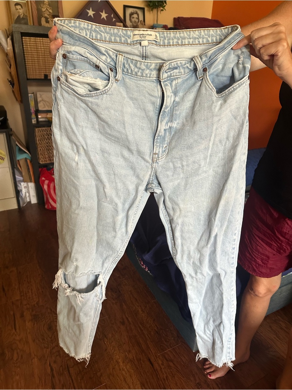 Abercrombie & Fitch Light Wash Ripped Skinny Jeans